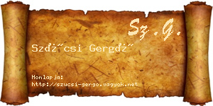Szücsi Gergő névjegykártya